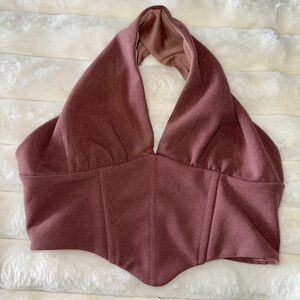 Whitefox Brown Corset halter Top